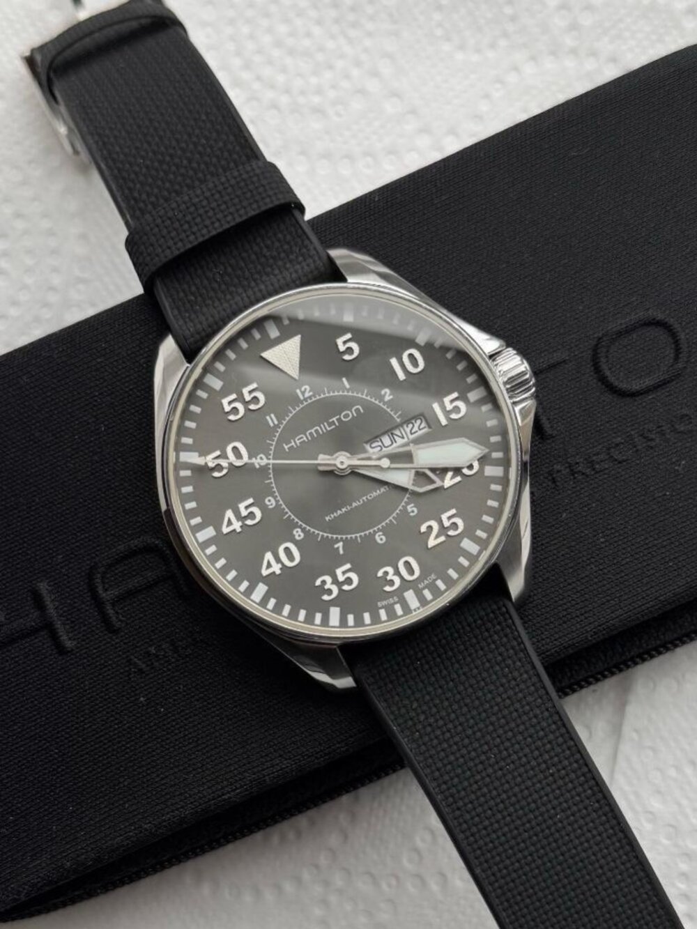 Hamilton Khaki Aviation Pilot Day Date Automatic 42mm Black Dial Watch